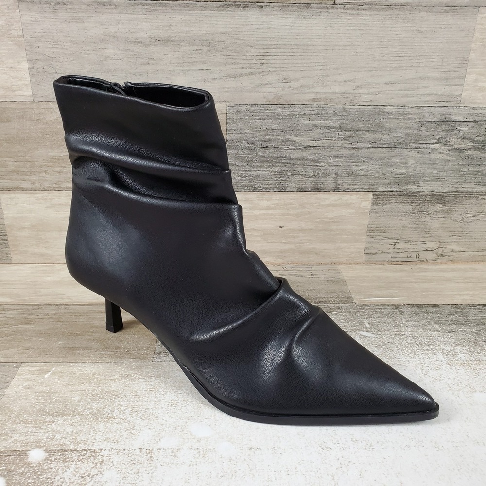 Steve Madden Maxxine Bootie Womens Boots Sz 10 M Black Leather Sid Zipper